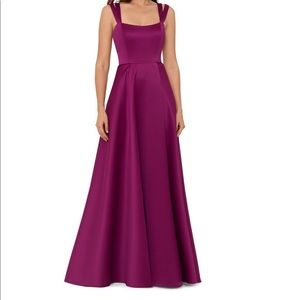 Xscape Double Strap Satin A-line Gown